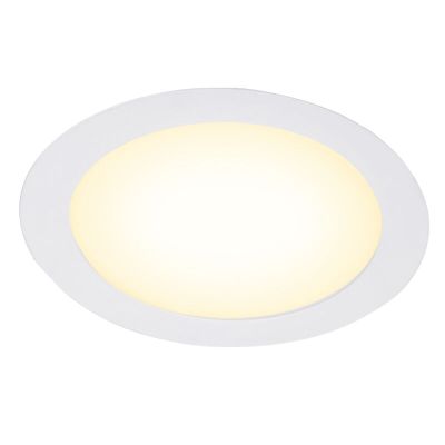 Witte downlight aluminium, Umbriel, 12W, 3000K LED, IP44