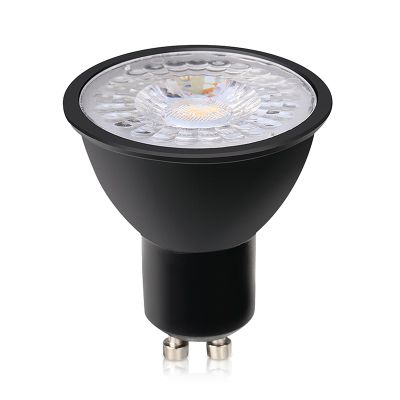 Dimbare GU10 LED lamp Antonie, zwart, 7W, 3000K