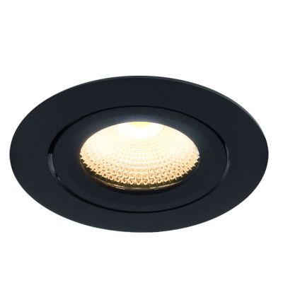 Zwarte inbouwspot aluminium, Wimke, 5W, 2700K LED, IP44