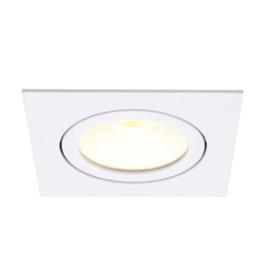 Witte inbouwspot aluminium, Laom, 6W, 2700K LED, IP22
