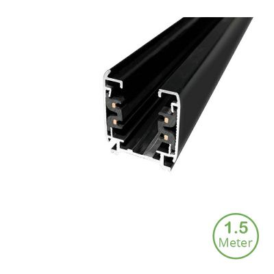 3-fase rail, 1,5 meter, zwart, Pro