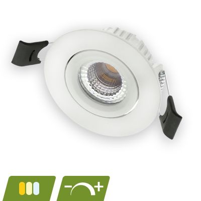 Witte downlight aluminium, Phyllis, 5W, white switch LED, IP65