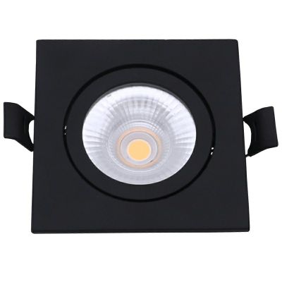 Zwarte downlight aluminium, Loura, 6W, white switch LED, IP65