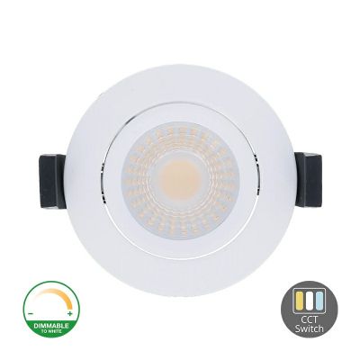 Witte downlight aluminium, Maite, 7W, white switch LED, IP65