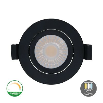 Zwarte downlight aluminium, Maite, 7W, white switch LED, IP65