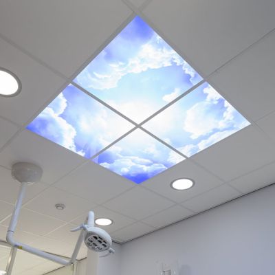Fotoprint wolk - set van 3 acrylplaten met print, voor 60x60 cm LED panelen