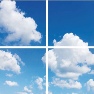 Fotoprint wolk - set van 4 acrylplaten met print, voor 60x60 cm LED panelen
