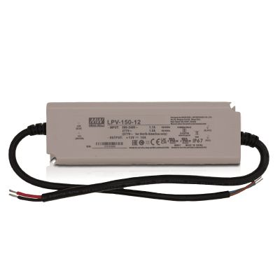 12V MeanWell LED driver, 150W, IP67