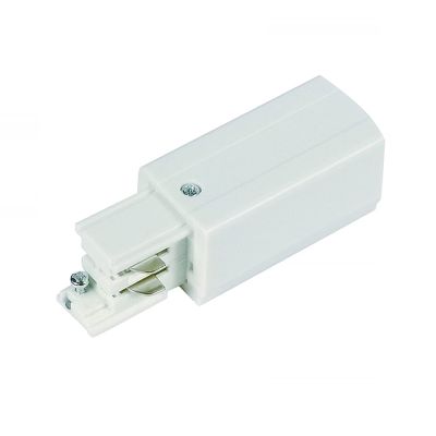Power connector voor 3-fase railverlichting, links, wit, Pro
