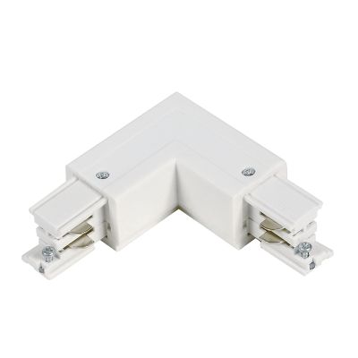 L-vorm connector binnen voor 3-fase railverlichting, wit, Pro