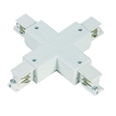 X-vorm connector voor 3-fase railverlichting, wit, Pro