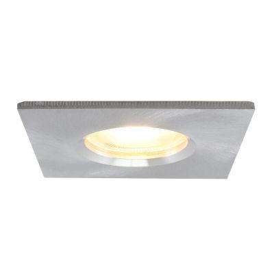 Vierkante badkamer inbouwspot Jule, geborsteld chroom, IP65