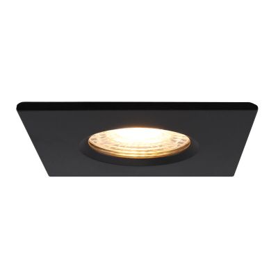 Vierkante badkamer inbouwspot Jule, zwart, IP65