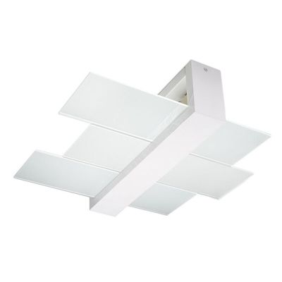 Moderne plafondlamp Fouzia, wit, hout