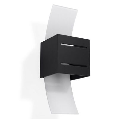 Zwarte up down wandlamp Jasmien, aluminium