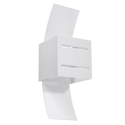 Witte up down wandlamp Jasmien, aluminium