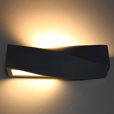 Moderne up down wandlamp Annick, zwart, keramiek
