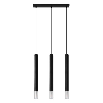 Moderne hanglamp Ishani, zwart, staal, 3L