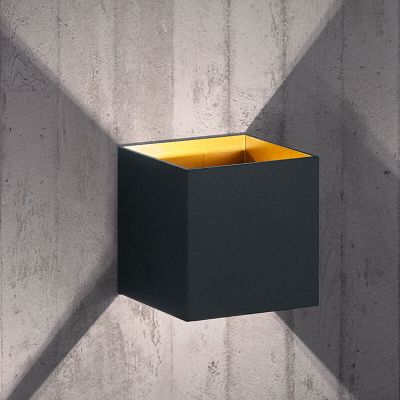 Zwarte up down wandlamp modern, Eva, 4,3W, 3000K LED