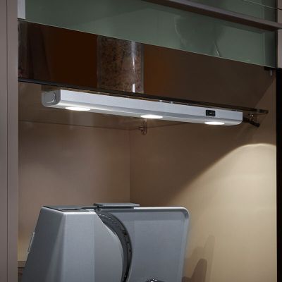 Zilveren keukenkastverlichting, Sarila, 1W, 3000K LED, met schakelaar
