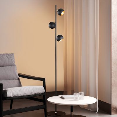 Mat zwarte vloerlamp Prato, Modern