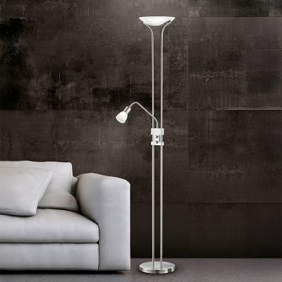Nikkelen vloerlamp klassiek, Selin, 4,5W, 3000K LED, met schakelaar