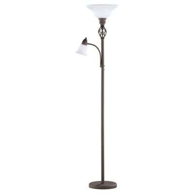 Roestkleurige vloerlamp klassiek, Eleonora, met schakelaar
