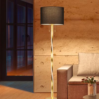 Gouden vloerlamp modern, Ramten, 7W, 3000K LED, met trekschakelaar