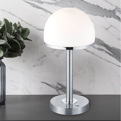 Nikkelen tafellamp modern, Willem, 4W, 3000K LED, met schakelaar