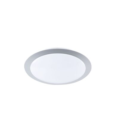 Zilveren plafonnière kunststof, Ramsgate, 9W, 3000K LED