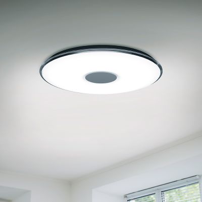 Witte plafonnière metaal, Vibol, 45W, 3000K LED, met afstandsbediening