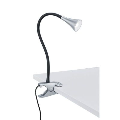 Grijze klemspot kunststof, Yelaisa, 3W, 3000K LED, met schakelaar