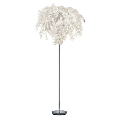 Chromen vloerlamp retro, Urwa, met schakelaar