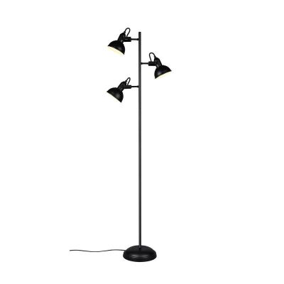 Zwarte vloerlamp industrieel, Kibek, met schakelaar