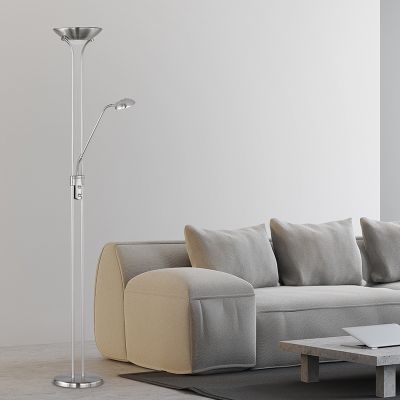 Zwarte vloerlamp modern, Aiden, 20W, 3000K LED, met schakelaar