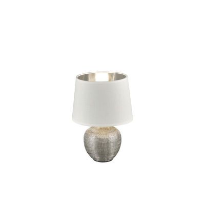 Keramische tafellamp zilver, Yet, met schakelaar