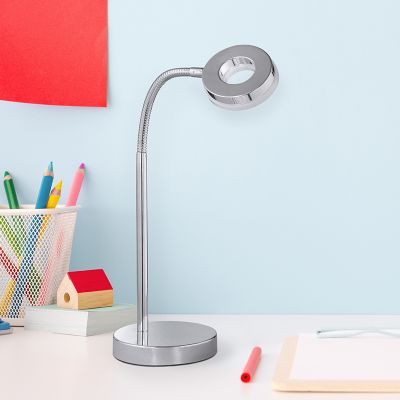 Chromen bureaulamp modern, Daley, 4W, 3000K LED, met schakelaar