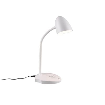 Witte bureaulamp modern, Maribo, 4W, 3000K LED, met touchdimmer