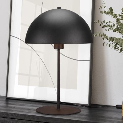 Zwarte tafellamp modern, Fransisca, met schakelaar