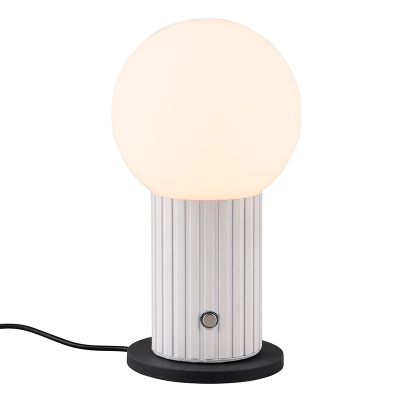 Witte oplaadbare tafellamp modern, Tugce, 2W, white switch LED, met schakelaar