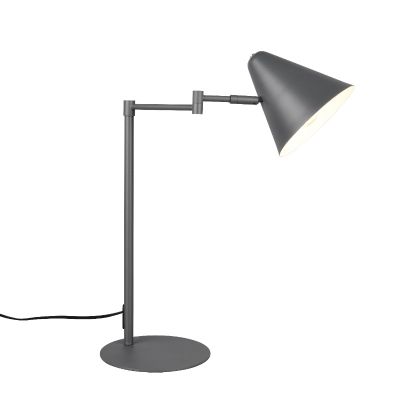 Antraciete bureaulamp modern, Jille, met schakelaar