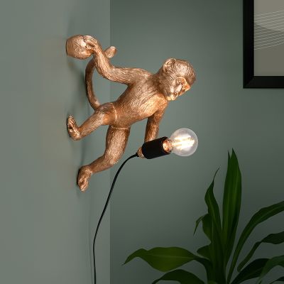 Gouden wandlamp kunststof, Macaca