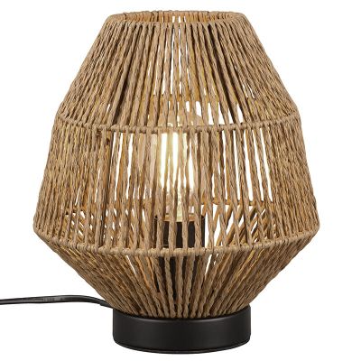 Rotan tafellamp bruin, Fleurtje, met schakelaar