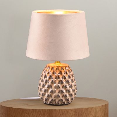 Keramische tafellamp beige, Anderson, met schakelaar