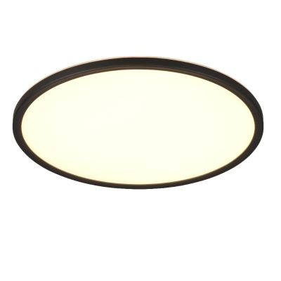 Zwarte plafonnière modern, Jeltje, 22W, warm tot koud wit verstelbare LED, met afstandsbediening