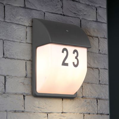 Antraciete buitenlamp met schemersensor Remmert, aluminium, modern, IP44