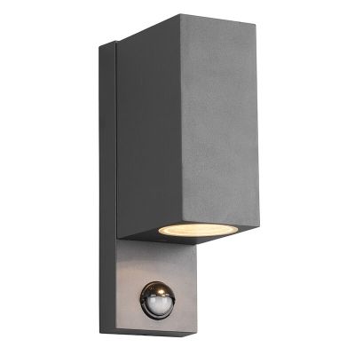 Antraciete buitenlamp met bewegingssensor Laurien, aluminium, modern, IP44