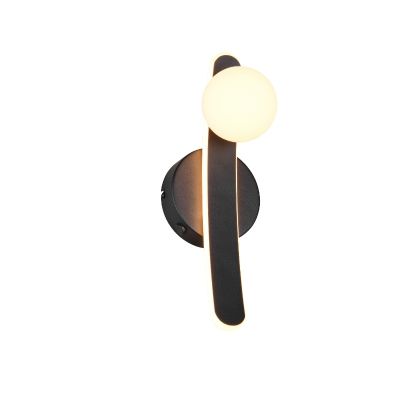 Zwarte wandlamp modern, Leonoor