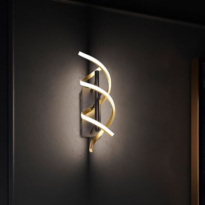 Messing wandlamp design, Sylvian, 22W, warm tot koud wit verstelbare LED, 3-staps dimbaar