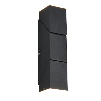 Zwarte up down wandlamp modern, Lok, 3W, 3000K LED
